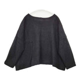 nest Robe ウール天竺ワイドプルオーバー 01204-1613 ドロップショルダー セーター ニット ブラック レディース ネストローブ【中古】5-1128T♪