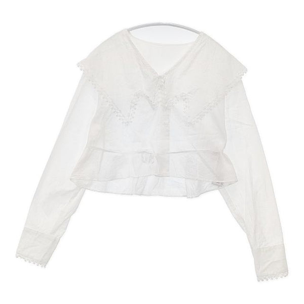 BEAMS 新品 ケミカルレースフリルブラウス 定価20680円 ブラウス シャツ オフホワイト レディース ビームス【中古】6-0411M∞ BEAMS 新品 ケミカルレースフリルブラウス 定価20680円 ブラウス