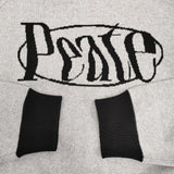 Peate ピート 未使用品 LOGO KNIT PMW-23AW-K01 クルーネック ロゴ コットン ニット ライトグレー メンズ【中古】5-1118T♪