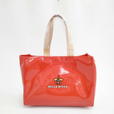 BEAMS HELLO KITTY ハローキティ 新品 50周年 刺繍バッグ 定価14300円 缶バッチ付き トートバッグ レッド レディース ビームス【中古】5-1128G◎