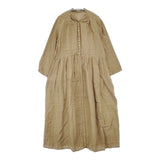 nest Robe リネンYネックドレス 製品染め ワンピース ベージュ レディース ネストローブ【中古】6-0411M∞