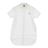 GYMPHLEX J-0998 リネン ボタンダウン FLANDERS LINEN 半袖シャツ ホワイト レディース ジムフレックス【中古】6-0514S∞