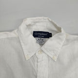GYMPHLEX J-0998 リネン ボタンダウン FLANDERS LINEN 半袖シャツ ホワイト レディース ジムフレックス【中古】6-0514S∞
