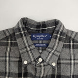 GYMPHLEX J-0872 チェック コットン フランネル ボタンダウン 長袖シャツ グレー レディース ジムフレックス【中古】5-1214T∞