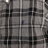 GYMPHLEX J-0872 チェック コットン フランネル ボタンダウン 長袖シャツ グレー レディース ジムフレックス【中古】5-1214T∞