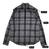 GYMPHLEX J-0872 チェック コットン フランネル ボタンダウン 長袖シャツ グレー レディース ジムフレックス【中古】5-1214T∞