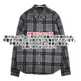 GYMPHLEX J-0872 チェック コットン フランネル ボタンダウン 長袖シャツ グレー レディース ジムフレックス【中古】5-1214T∞