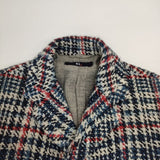 45R/45rpm 藍ツイードジャケット 定価99000円 ウールコットン ジャケット ブルー マルチ レディース フォーティーファイブアールピーエム【中古】5-1214T∞