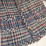 45R/45rpm 藍ツイードジャケット 定価99000円 ウールコットン ジャケット ブルー マルチ レディース フォーティーファイブアールピーエム【中古】5-1214T∞