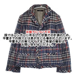 45R/45rpm 藍ツイードジャケット 定価99000円 ウールコットン ジャケット ブルー マルチ レディース フォーティーファイブアールピーエム【中古】5-1214T∞