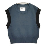 MHL. COATED DRY COTTON サイズ2 定価24970円 コットンニット ベスト 25SS ブルーグレー レディース エムエイチエル【中古】5-1118M♪