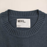 MHL. COATED DRY COTTON サイズ2 定価24970円 コットンニット ベスト 25SS ブルーグレー レディース エムエイチエル【中古】5-1118M♪