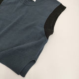 MHL. COATED DRY COTTON サイズ2 定価24970円 コットンニット ベスト 25SS ブルーグレー レディース エムエイチエル【中古】5-1118M♪