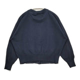 MHL. COATED DRY COTTON サイズ2 定価26950円 595-5164501 コットン クルーネック カーディガン 25SS ネイビー レディース エムエイチエル【中古】5-1118M♪