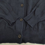 MHL. COATED DRY COTTON サイズ2 定価26950円 595-5164501 コットン クルーネック カーディガン 25SS ネイビー レディース エムエイチエル【中古】5-1118M♪