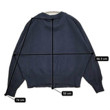 MHL. COATED DRY COTTON サイズ2 定価26950円 595-5164501 コットン クルーネック カーディガン 25SS ネイビー レディース エムエイチエル【中古】5-1118M♪
