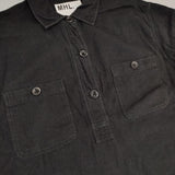 MHL. 595-8253513 コットンリネンウール プルオーバー 長袖シャツ ブラック レディース エムエイチエル【中古】5-1214T∞