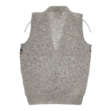 Jamieson's フェアアイル柄 ウール イギリス製 ノースリーブニット ベスト グレー レディース ジャミーソンズ【中古】5-1214T∞