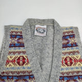 Jamieson's フェアアイル柄 ウール イギリス製 ノースリーブニット ベスト グレー レディース ジャミーソンズ【中古】5-1214T∞