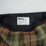 MHL. 578-232270 ウール チェック スコットランド製 ラップ スカート カーキ レディース エムエイチエル【中古】5-1214T∞