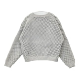 heliopole EYELET KNIT CREW NECK 15003023041HN メッシュ セーター ニット 25SS グレー レディース エリオポール【中古】6-0408M∞