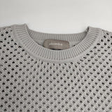 heliopole EYELET KNIT CREW NECK 15003023041HN メッシュ セーター ニット 25SS グレー レディース エリオポール【中古】6-0408M∞