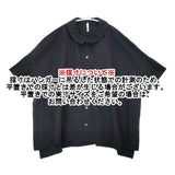 grin チビ襟ワイドシャツ 定価14000円 8253T-016 半袖 ブラウス シャツ ブラック レディース グリン【中古】6-0610S∞