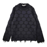 COMME des GARCONS ポルカドットセーター S GJ-N001 ウール モヘヤ混 セーター ニット AD2022 ブラック レディース コムデギャルソン【中古】5-1206T♪