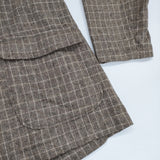 AQUAROCK アクアロック WOOL CHECK JACKET AQ021 日本製 ウールチェック テーラードジャケット ベージュ レディース【中古】5-1206T♪
