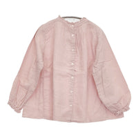 nest Robe バラ染めリネンスタンドフリルブラウス 定価19800円 01231