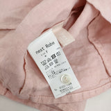 nest Robe バラ染めリネンスタンドフリルブラウス 定価19800円 01231-1309 ブラウス シャツ 23SS ピンク レディース ネストローブ【中古】5-1118M♪