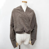 Vlas Blomme KL×Natural Color Wool ショートカーディガン 11309091 カーディガン ベージュ レディース ヴラスブラム【中古】5-1206T♪