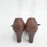 HENRY CUIR ストラップパンプス 35.5 パンプス カーキ ブラウン レディース アンリークイール【中古】5-1128T◎