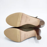 HENRY CUIR ストラップパンプス 35.5 パンプス カーキ ブラウン レディース アンリークイール【中古】5-1128T◎