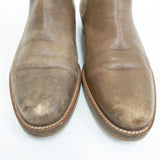 HENRY CUIR レザー サイドゴア 犬 刺繍 サイズ35 ブーツ ブラウン レディース アンリークイール【中古】6-0208G◎