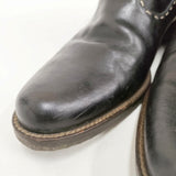 HENRY CUIR レザー ウエスタンブーツ 犬 刺繍 サイズ36.5 ブーツ ブラック レディース アンリークイール【中古】6-0208G◎