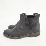 HENRY CUIR パズル サイドゴア サイズ35 ブーツ ブラック レディース アンリークイール【中古】6-0208G◎