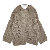 nest Robe ペルーニットポップコーンカーディガン 定価37400円 01234-1000 カーディガン 23AW ベージュ レディース ネストローブ【中古】5-1118T♪