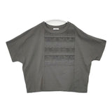 nop de nod Clocheレース叩きTシャツ 定価6050円 251-504-1138 半袖Ｔシャツ カットソー グレー レディース ノップドゥノッド【中古】6-0610S∞
