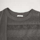 nop de nod Clocheレース叩きTシャツ 定価6050円 251-504-1138 半袖Ｔシャツ カットソー グレー レディース ノップドゥノッド【中古】6-0610S∞