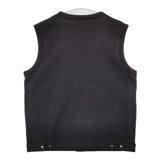 agnes b. メンズ カーディガンプレッション 定価24200円 スナップボタン 裏起毛 ベスト ブラック メンズ アニエスベー【中古】6-0114T∞