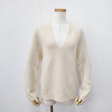 Pal'las Palace ウールカシミヤ Vネック サイズ3 ニット アイボリー レディース パラスパレス【中古】5-1211T◎