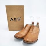 ARTS&SCIENCE Laceless balmoral レザーレースレス シューズ 25cm シューズ・靴 キャメル レディース アーツ&サイエンス【中古】5-1225G◎