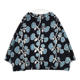 mina perhonen giardino ua1813 40 プルオーバートップス ベルベット 定価50600円 ブラウス ネイビー ライトブルー レディース ミナペルホネン【中古】5-1206T♪