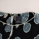 mina perhonen giardino ua1813 40 プルオーバートップス ベルベット 定価50600円 ブラウス ネイビー ライトブルー レディース ミナペルホネン【中古】5-1206T♪