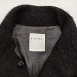 SI-HIRAI スタンドカラー ウール モヘヤシャギー ハイネック CHAW19-4023LG サイズ38 コート ブラック レディース スーヒライ【中古】5-1214A♪