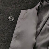 SI-HIRAI スタンドカラー ウール モヘヤシャギー ハイネック CHAW19-4023LG サイズ38 コート ブラック レディース スーヒライ【中古】5-1214A♪