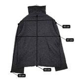 45R/45rpm ウール タートルネック サイズ2 セーター ニット チャコールグレー レディース フォーティーファイブアールピーエム【中古】5-1206T♪