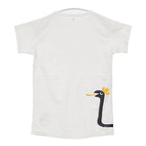 45R/45rpm ヘビ サイズ2 コットン 日本製 クルーネック 半袖Ｔシャツ カットソー ホワイト レディース フォーティーファイブアールピーエム【中古】6-0522S♪
