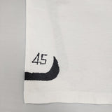 45R/45rpm ヘビ サイズ2 コットン 日本製 クルーネック 半袖Ｔシャツ カットソー ホワイト レディース フォーティーファイブアールピーエム【中古】6-0522S♪